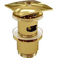Донный клапан WasserKRAFT Sauer A168 click-clack Золото