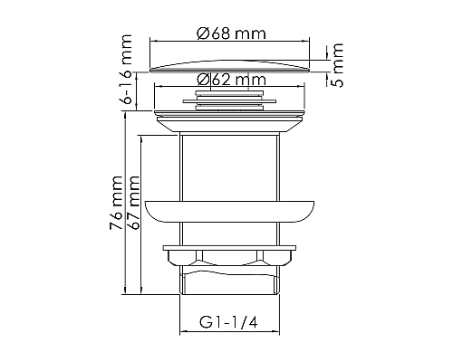 Донный клапан WasserKRAFT A248 Click-Clack Золото Донный клапан WasserKRAFT A248 Click-Clack Золото