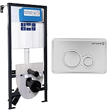 Инсталляция Pestan Sava Fix Slim SET40006465 для унитаза с клавишей смыва Хром матовый
