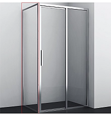 Душевая стенка WasserKRAFT Lopau 90 32S07-RP90 профиль Хром стекло прозрачное