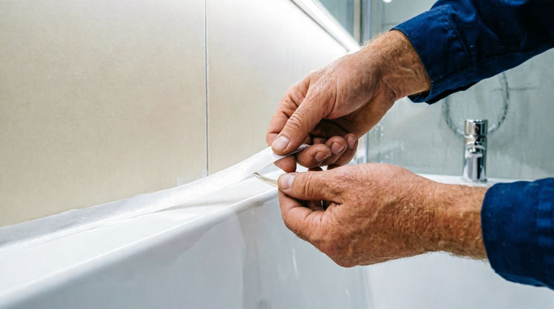 Бордюрная лента для герметизации ванны и силиконовый герметик