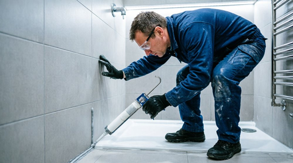 Гидроизоляция стыка поддона душевой кабины и стены