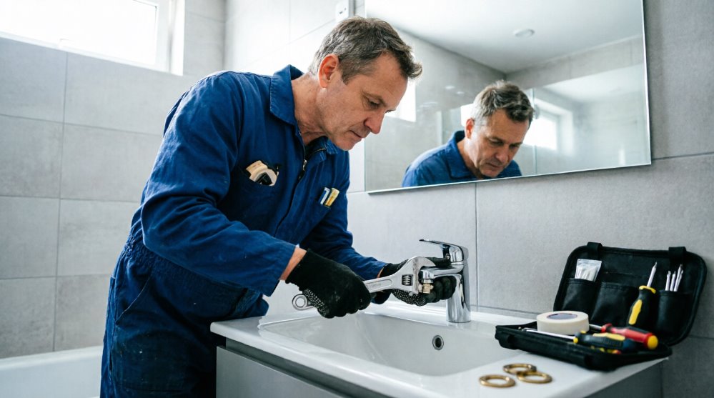 Установка эксцентриков для настенного смесителя