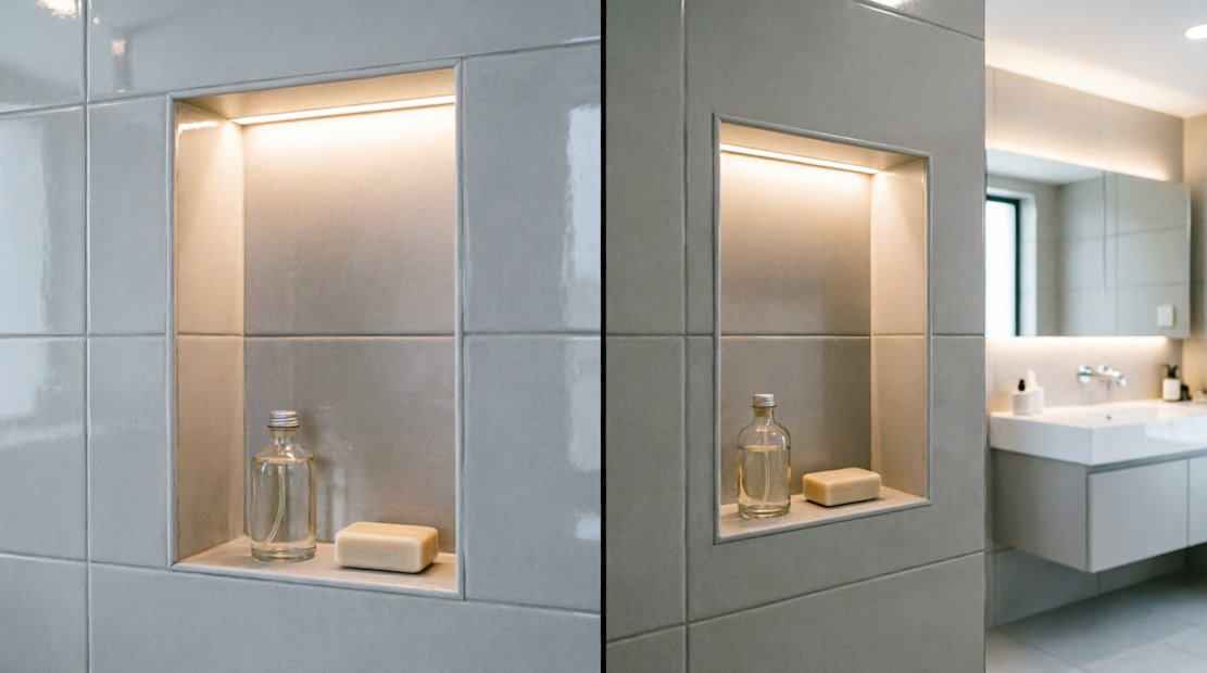 Как сделать нишу в ванной своими руками - пример готовой ниши