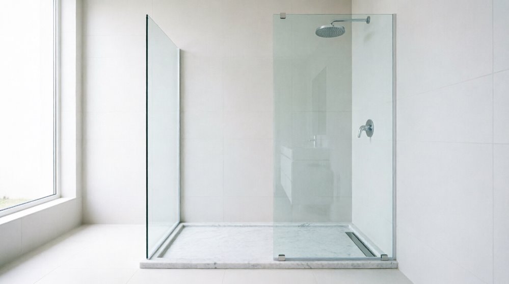 Душевой поддон из литьевого мрамора 120х90 с ограждением