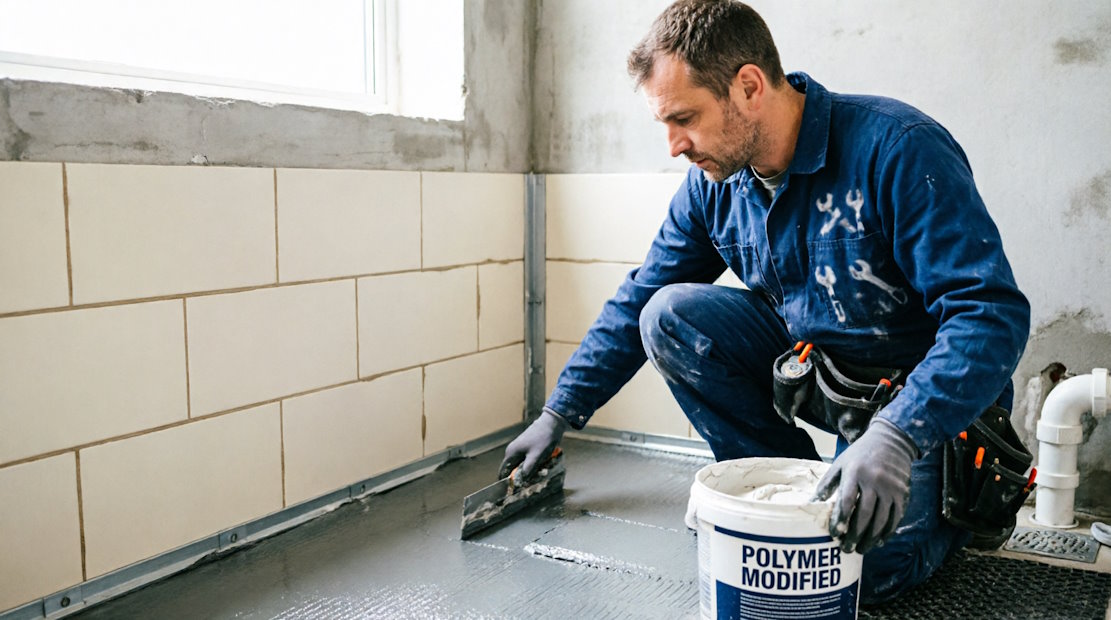 Гидроизоляция душевого поддона и укладка плитки