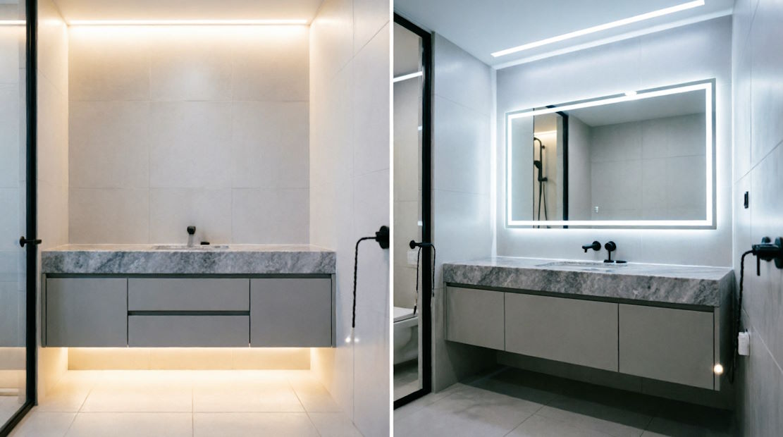 Как сделать подсветку в ванной - LED лента в интерьере