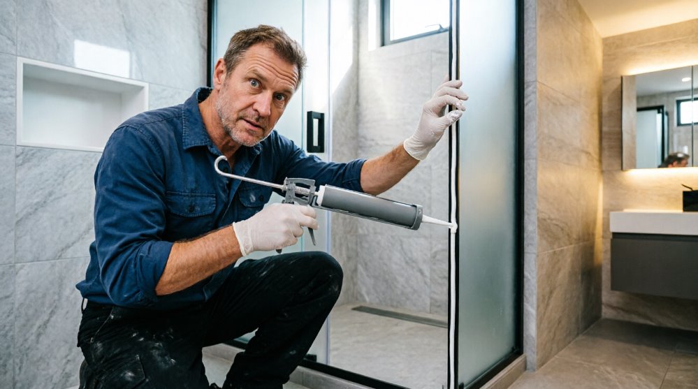 Герметизация стыков душевой кабины силиконовым герметиком