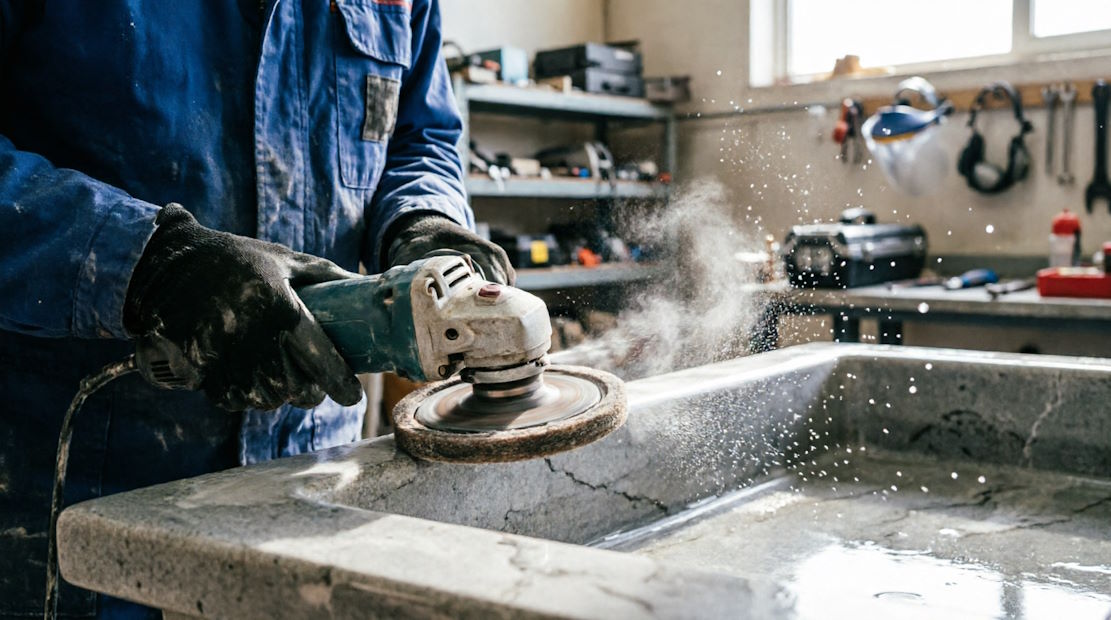 Шлифовка и полировка керамогранитной раковины