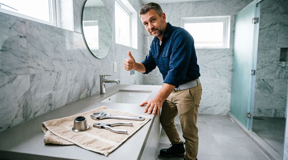 Подготовка к замене излива смесителя