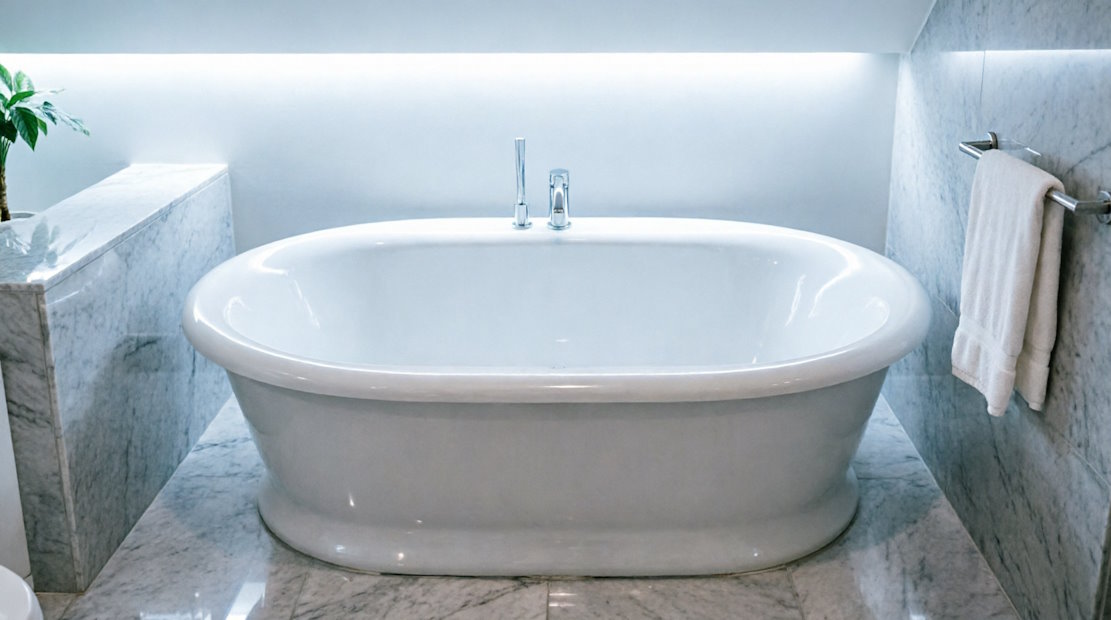 Готовая отремонтированная ванна без следов скола