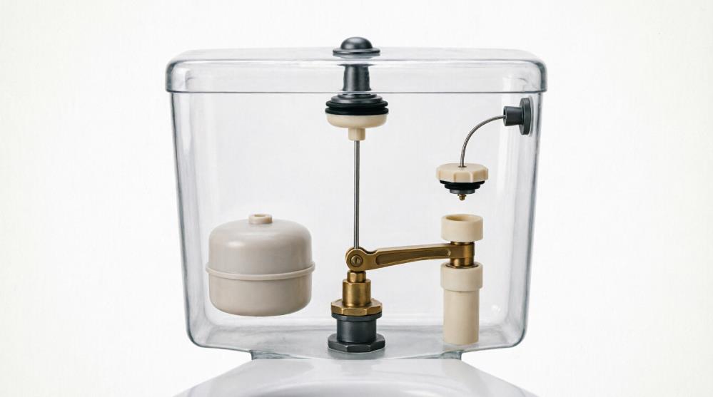 Сливной бачок унитаза в разрезе - устройство арматуры