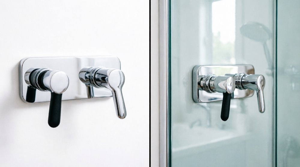 Смеситель в душевой кабине с рукоятками управления