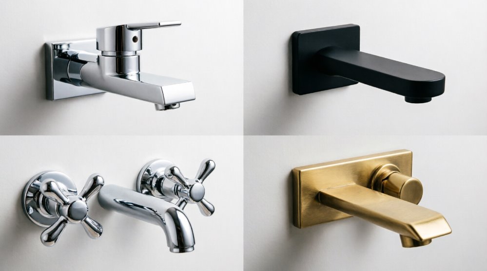 Виды настенных смесителей для ванной