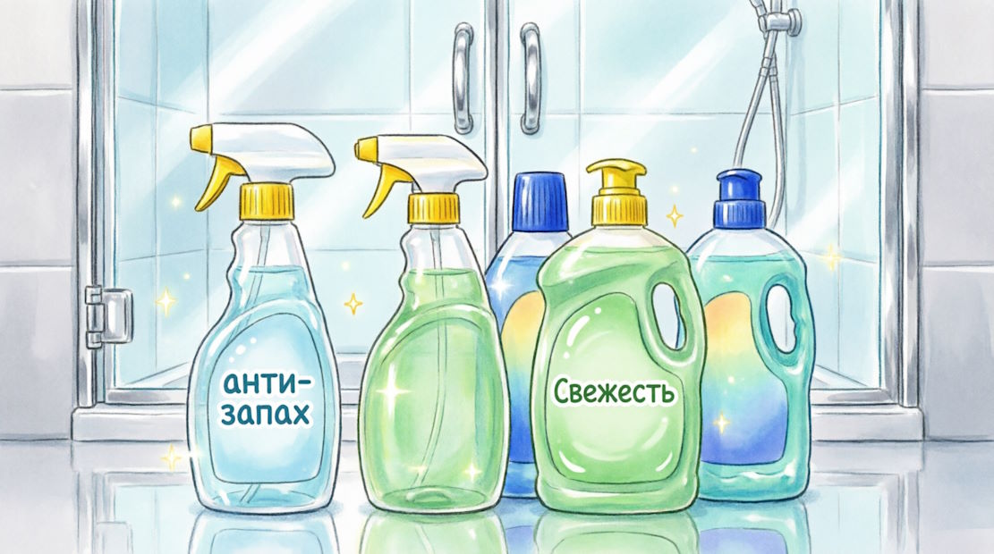 Химические средства для устранения запаха в душевой кабине