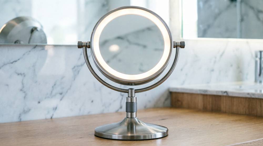 Зеркало для макияжа на подставке с регулировкой